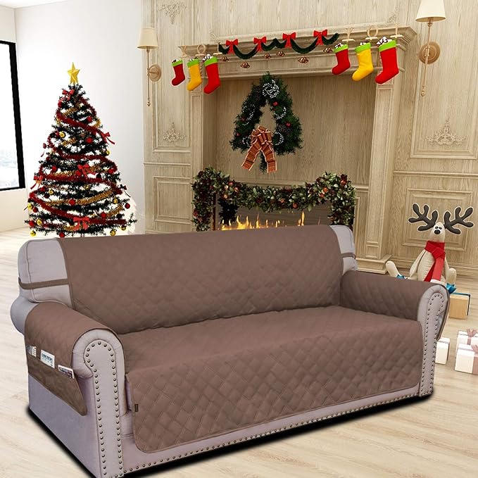 Easy-Going Sofa Slipcover Oversized Sofa Cover Waterproof Couch Cover Furniture Protector Cover Pets Covers Washable Non-Slip Fabric Pets Kids Children Dog Cat (Oversized Sofa, Brown)