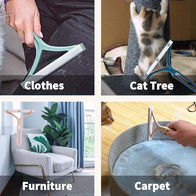 Dog Hair Remover for Couch, Cat Fur Removal Tool for Furniture, Pet Hair Remover Cleaner Brush for Clothes, Carpet, Bedding, Car, Reusable Scraper for Dog Hair/Lint Cleaning, (6 Pack)