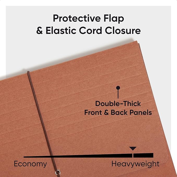 Smead Redrope Expanding File Wallet, Expanding File Organizer, Accordion Folder for Documents, Flap/Cord Closure, 5-1/4" Expansion, Tear-Resistant, Letter Size, 10 per Box (71109)