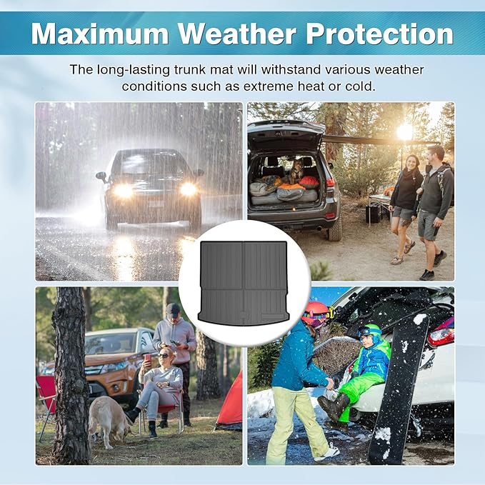 Mixsuper Cargo Liner for 2020-2025 Volkswagen Atlas Cross Sport, Only for 5 Passenger Models, All Weather Cargo Mat Rear Trunk Liner Tray Black