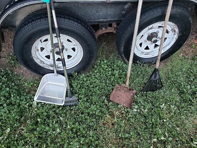 Dog Pooper Scooper for Large Dogs with Large Capacity Tray and 36" Long Handle Rake,Stainless Steel Dog Poop Scooper for Dogs,Heavy Duty Dog Poop Scooper for Yard