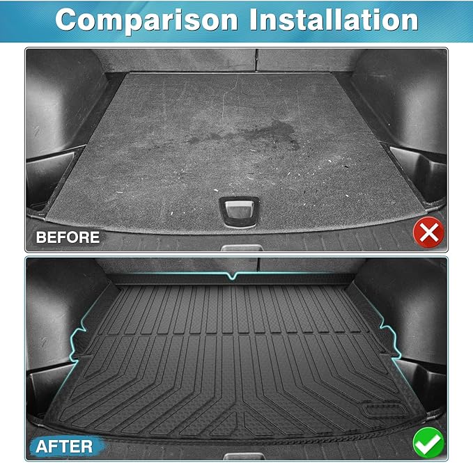 Mixsuper Cargo Liner for Chevrolet Blazer 2019-2024 2025 2026, Trunk Mat for Chevy Blazer Accessories All Weather Cargo Mat Rear Trunk Liner Black