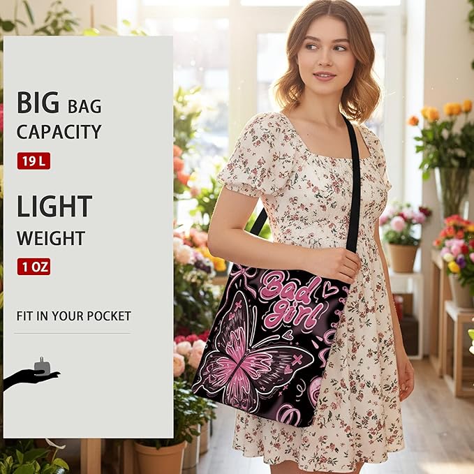 BeeGreen Elphant Tote Bag - Reusable Grocery Shopping Bag Ultimate Crossbody - Foldable Compact Portable Lightweight Duffle Bags