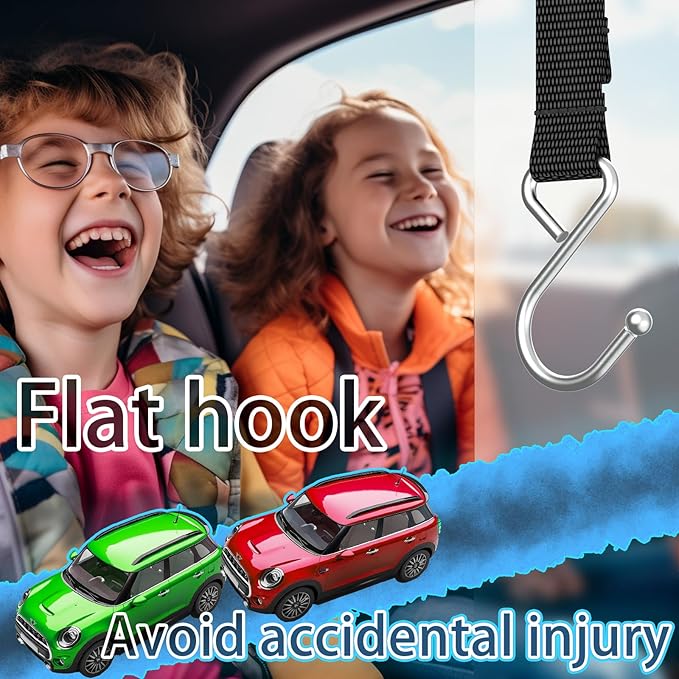 Car Purse Hook Holder, Car Hooks for Headrest, S-Shaped Heavy-Duty Metal Hooks, A Safe Choice for Parents, 2 Packs.