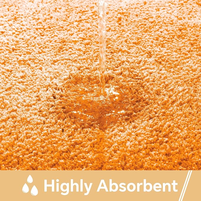 Orange Bathroom Rugs 36"x60" - Extra Large Microfiber Bath Mat, Non Slip Absorbent and Washable Bathroom Rug, Plush Fluffy Floor Mat - Ideal for Spacious Bathrooms or Bedrooms