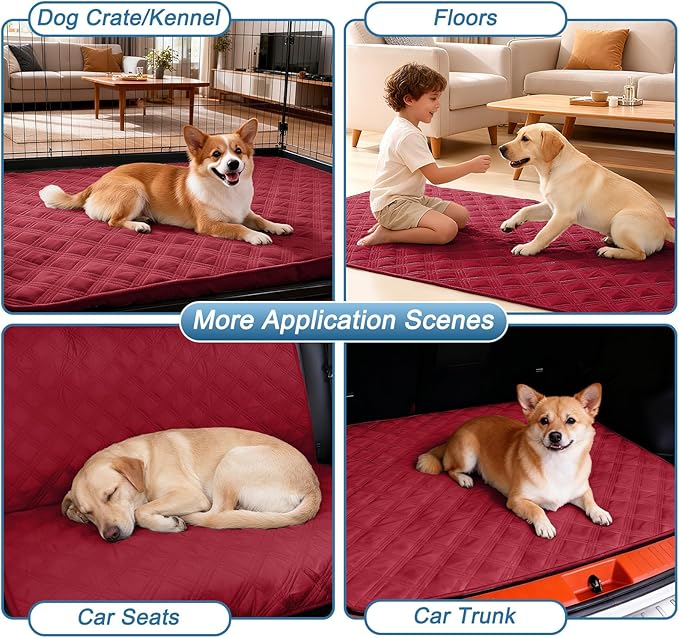 hyha Waterproof Dog Blanket, Reversible Pet Bed Blanket, Soft Sofa Couch Cover for Dogs Washable, Waterproof Pet Couch Covers for Sofa Puppy Cats Furniture Protector(52"x82", Wine Red/Beige)