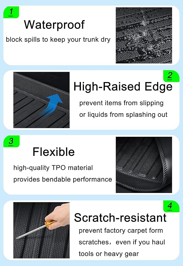 CRV Cargo Liner - Compatible with 2023-2025 2026 Honda CR-V 5-Seat All Models, All Weather Protection Rear Trunk Tray Cargo Mat Custom Fit,3D Waterproof Accessories，Not for 7-Seats Models（Upper Deck）