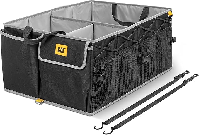 CAT FlexTrunk Car Trunk Organizer - Collapsible Multi-Compartment Storage for Groceries, Tools, and More - 23"L x 17"W x 11"H