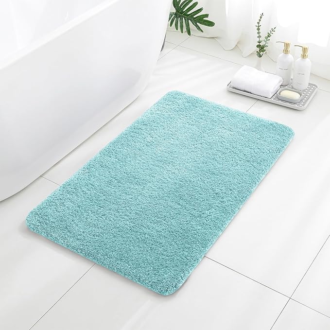 Aqua Haze Bathroom Rugs 24"x40" – Large Plush Microfiber Bath Mat, Soft Non Slip Floor Mat, Absorbent and Washable Rug – Perfect for Bathroom or Bedroom Use