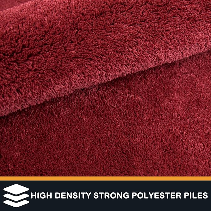 PURRUGS Dirt Trapping Door Mat 34" x 59", Non-Slip Machine Washable Entryway Rug, Dog Doormat, Indoor Front Door Mat, Super Absorbent Entry Rug for Muddy Shoes & Paws, Burgundy Red