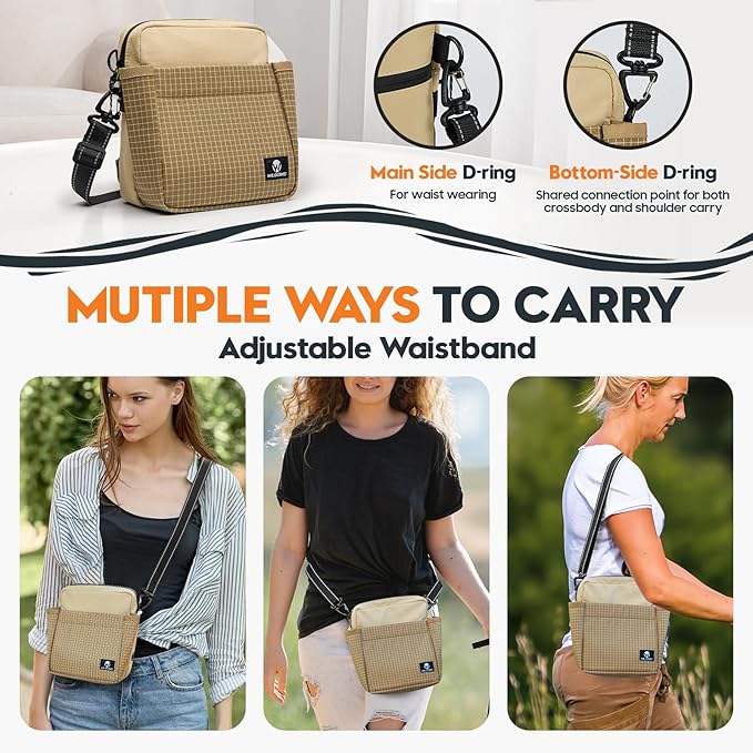 WILDOMS Dog Treat Pouch – Large Capacity with Magnetic Closure, Dog Walking Fanny Pack Built-in Poop Bag Dispenser, Clicker & Collapsible Bowl for Training & Walking - Khaki