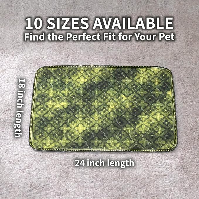 Dog Pee Pads Training Pads Upgrade Triple Thickness All-Purpose Super Absorbent & Leak-Proof, Quick Dry and Leak-Proof and Odor Control (Green/Multi, 18" x24" x2PCS)