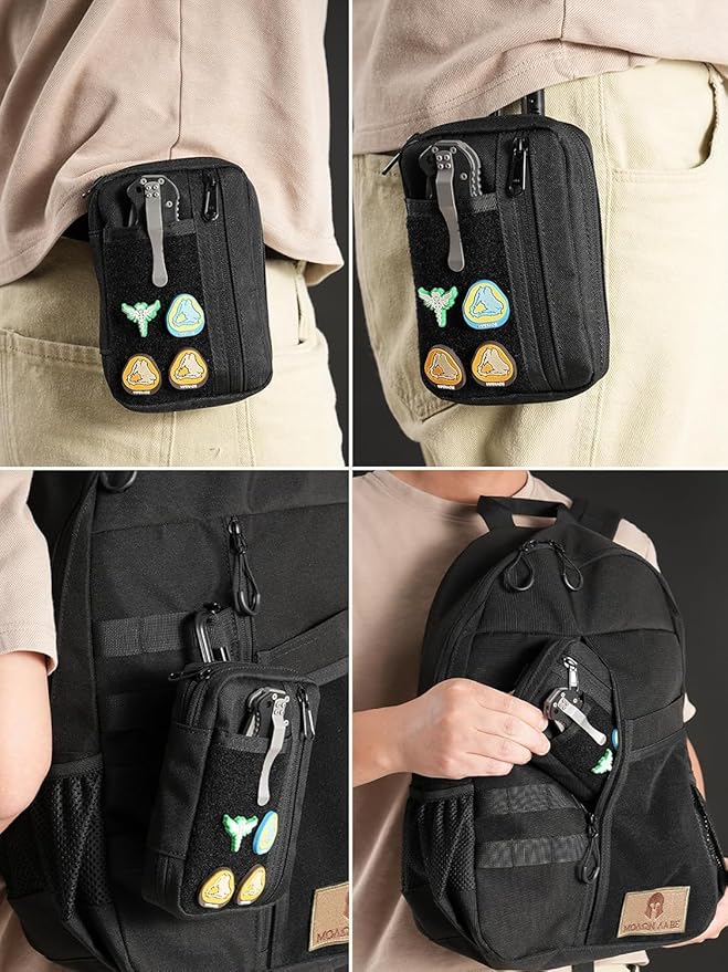 VIPERADE VE30 Molle Pouches Small EDC Pouch,Compact Belt Pouch for Men,EDC Pouch Pocket Organiser with Patches Area,Adjustable Molle Backpack Pack Pocket for Camping Bush Craft/Hiking/Traveling