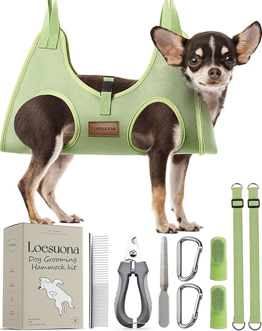 Dog Grooming Hammock – for Dogs Cat Grooming Hammock,Dog Sling for Nail Trimming with Dog Nail Clippers for Small Dogs,Dog Hammock for Nail Trim,Dog Hanging Harness for Nail Trimming