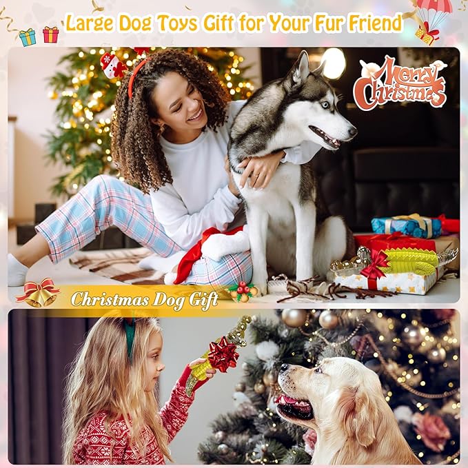 Jeefome Indestructible Dog Chew Toys for Aggressive Chewers - Boredom and Stimulating Dog Toys for Small/Medium/Large Breed for Teeth Cleaning and Training