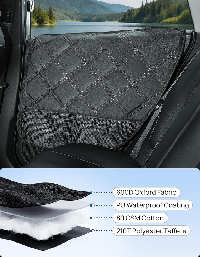 JOYTUTUS Dog Car Door Protector Compatible with Wrangler JL & Gladiator JT, Waterproof & Anti-Scratch Door Protector from Dog Scratching with Storage Pockets 2 Pack