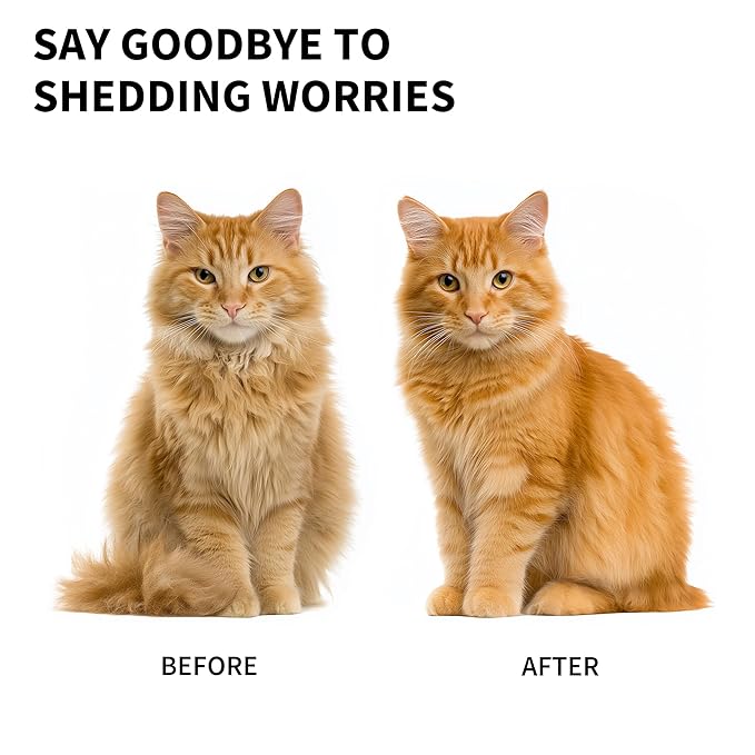 Dog Deshedding Brush – Gentle Wide Shallow Comb for Loose Hair – Soft Groomer for Dogs & Cats – Purple