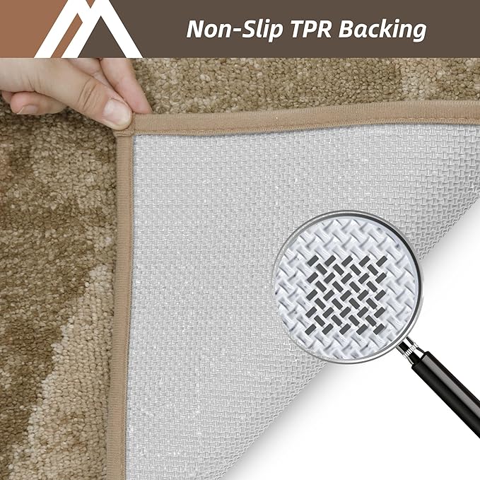 COSY HOMEER Entryway Rugs Doormat 36"x60", Non-Slip Absorbent Polyester, Washable Rugs for Front Door, Dirty Paws & High Traffic Areas, Beige
