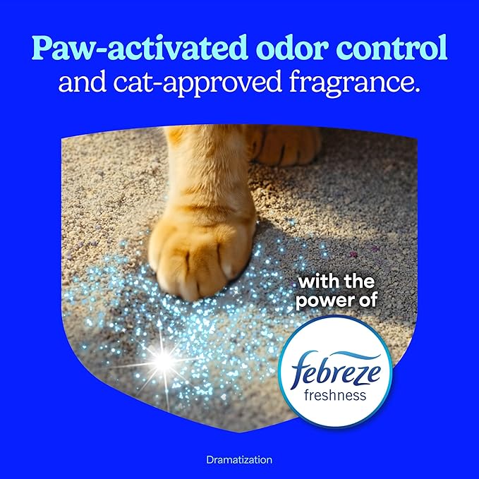 Fresh Step Clean Paws Advanced Multi Cat Clumping Litter with Febreze Freshness, 18.5 lb Each, Pack of 2 (Package May Vary)