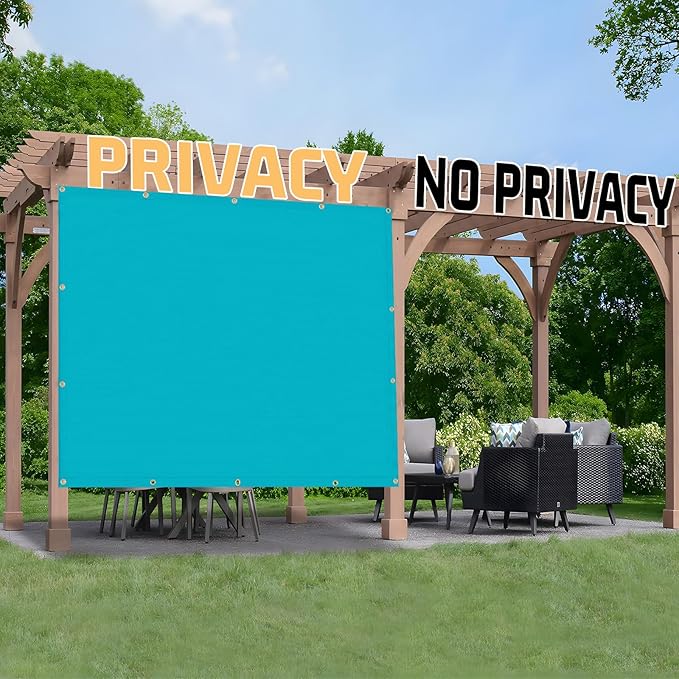 SUNNY GUARD Shade Cloth Custom Size 20x20 FT Sun Shade Screen Fabric Shade Cover Tarp with Grommets for Pergola Backyard Garden, Turquoise(We Customized)