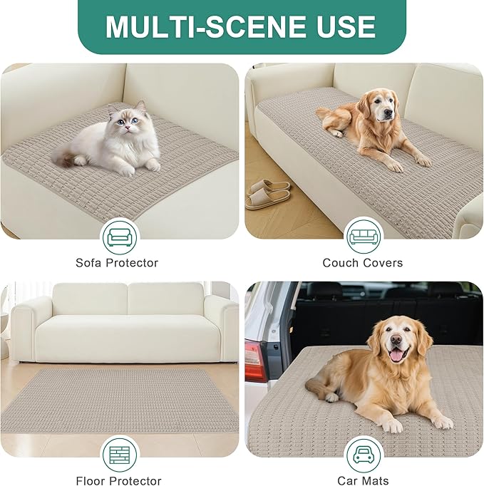 Foxdecor Couch Cover Sofa Covers Washable, Dog Bed Cover Couch Covers for 3 Cushion Couch Sofa Pet Friendly, Dog Couch Cover Furniture Covers for Pets.(Brown 32x82 inch)