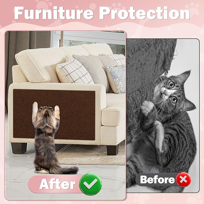 ENONCI Cat Scratcher Pad,47.2"x15.8" Scratching Mat,Trimmable Anti Scratch Bed Couch Wall Corner Furniture Protector from Cat Claws,Easy Use for Cat Carpet/Door