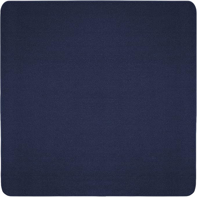 House, Home and More Skid-Resistant Carpet Indoor Area Rug Floor Mat - Navy Blue - 5 Ft X 5 Ft - Non Slip Rubber Backing, Stain Resistant, Dog Friendly, Living Room Bedroom Kitchen Entryway