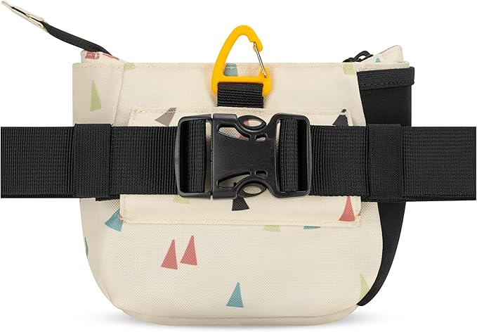OllyDog Backcountry Day Bag | Hands-Free Dog Training Treat Pouch | Fanny/Hip Pack with Zipper Closure & Built-in Poop Bag Dispenser | Removable Waist Clip (Terrazzo)