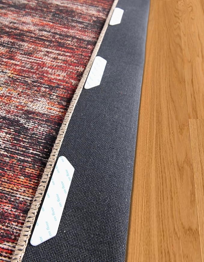 Rugs.com - 12 Pcs Rugs Tape, Non Slip Rug Pad, Reusable Washable Grippers for Rugs, Double Sided Anti Slip Rug Stoppers for Hardwood Floors to Prevent Sliding
