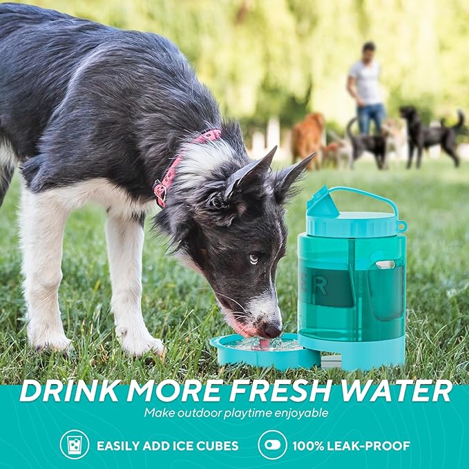 77oz Portable Dog Water Bottle, Large Travel Water Bowls for Dogs Camping Essentials Hiking Park Traveling Beach Walk Accessories, Dog Water Bowl Dispenser with Pull-Out Drinking Bowl, BPA Free