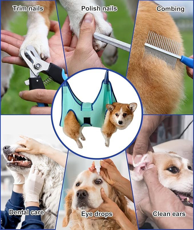 Dog Grooming Hammock,Medium - Large Hanging Harness Holder for Nail Clipping,Nail Trimming Hammock for Pet,Grooming Sling Hanger Restraint for Claw Care