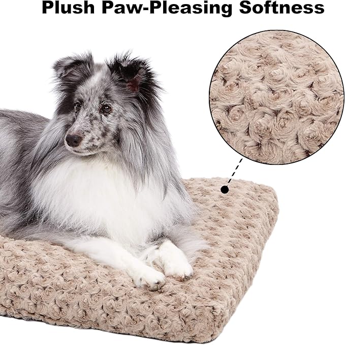 MidWest Homes for Pets XS QuietTime Deluxe Mocha Ombré Swirl Plush Pet Bed, Machine Washable, Non-Skid Bottom, Soft Crate Mat for 22-inch Crates