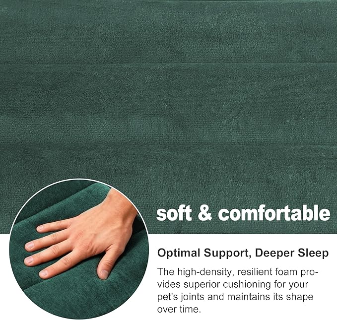 Dog Crate Pad, Ultra Soft & Anti-Slip Kennel Mat, Secure Fit for Metal Crates & Dog Cages, Washable Cozy Bed for Small Medium Large Dogs (Green, S(23"*14"*1.5"))