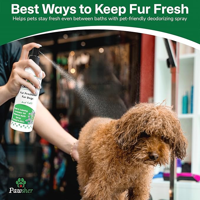Dog Perfume Spray Long Lasting, Refreshing & Calming Lavender Scent for in Between Baths, Odor Eliminating for Dogs & Cats, Dog Cologne & Deodorizer Perfume, 8.45 oz