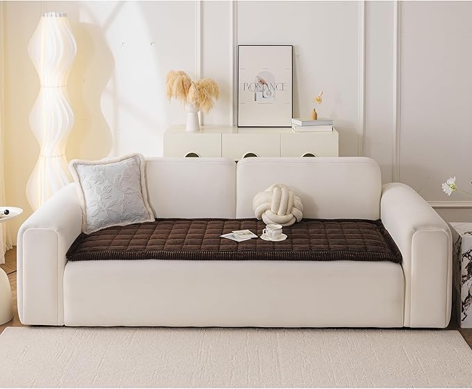 MYSKY HOME Couch Cover for Dogs Washable, Dog Sofa Couch Covers,Washable Non-Slip Couch Sofa Cover Protector Dog Mat for 3 Cushions and Sofas(Chocolate,27.6" x 82.7")