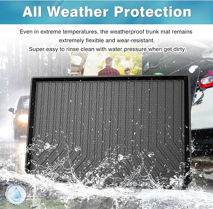 Mixsuper Custom Fit Cargo Liner for Chevrolet Suburban/GMC Yukon XL/Cadillac Escalade ESV 2015-2020, All Weather Cargo Mat Rear Trunk Liner Behind The 3rd Row Seats Black