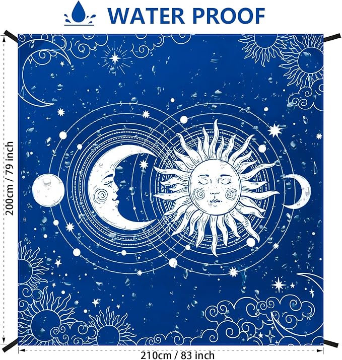AISPARKY Beach Blanket Waterproof Sandproof Extra Large Beach Mat 79" X 83"/120"x108" for 2-8 Adults Quick Drying Durable Outdoor Picnic Mat for Travel, Camping, Hiking