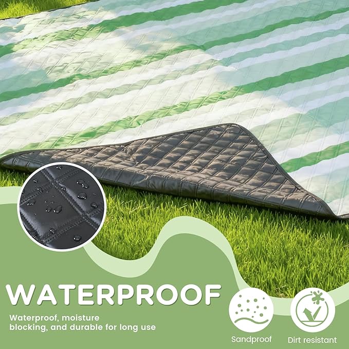 Waterproof Picnic Blanket Beach Outdoor Camping Mat Extra Large Foldable Cute Big Travel Essential Accessories Gift Park Patio Lawn Garden Grass Ground Play Music Festival Concert Must Have