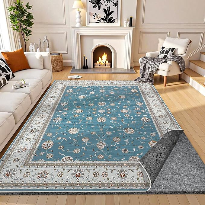 Waterproof Rug Pad, Thick 4x6 ft Under Area Rug Carpet Pad, Non Slip Felt Rug Pads for Hardwood Floors, Keep Carpets in Place Soft and Prevent Rug from Wrinkling or Buckling