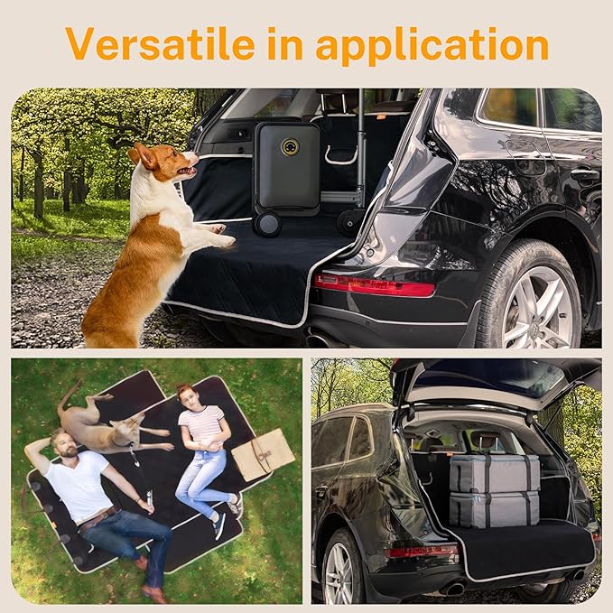 Toozey Dog Car Seat Cover for SUV, Sedan & Van, Waterproof & Tear-Resistant Back Seat Pet Cover for Dogs with Side Walls, Non-Slip Backing & Bumper Guard, Black Standard: 72.8"x40.6"
