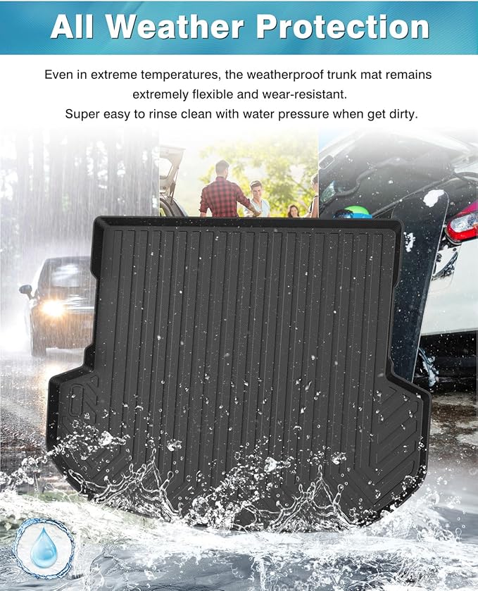 Mixsuper Cargo Liner Compatible with 2019-2020 Hyundai Santa Fe 5 Passenger Trunk Liner Santa Fe Accessories All Weather Rear Cargo Trunk Floor Mats Black