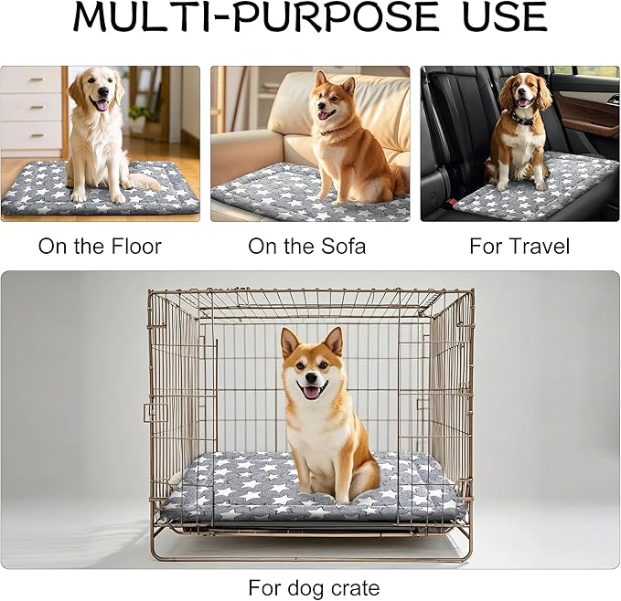 Dog Bed Mat - Reversible Dog Crate Bed Mats, Soft & Breathable Kennel Pad, Durable Crate Bed for Small Medium Large Dogs & Cats