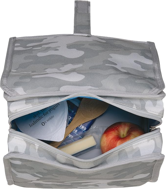PackIt® Freezable Lunch Bag, Tonal Camo Gray, Built with EcoFreeze® Technology, Foldable, Reusable, Zip and Velcro Closure with Buckle Handle, Designed for Work Lunch and Fresh Lunch On the Go