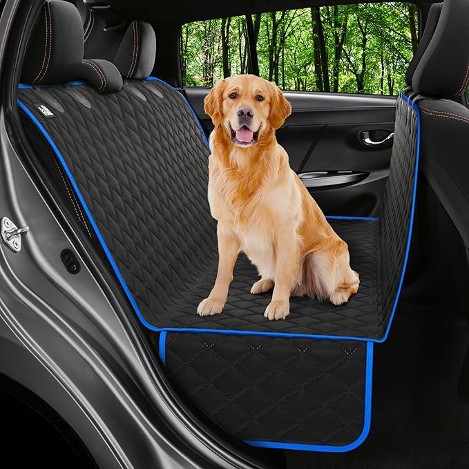Dog Car Seat Cover for Back Seat, Waterproof Hammock for Car, SUV & Truck, Non-Slip Backseat Cover for Dogs, Heavy-Duty Dog Hammock Style Seat Protector Pets, Easy to Install & Clean