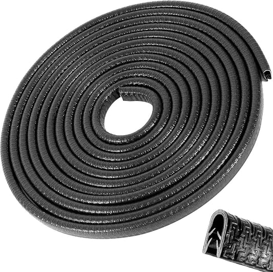 Car Door Edge Guards 32Ft(10M) Universal Rubber U Shape Edge Trim Car Door Protector Edge Guards Rubber Seal Protector for Most Car Rucks SUV Installation, No Glue Required, Black