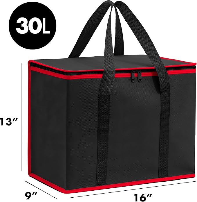 Carrywell Insulated Reusable Grocery Bags, Catering and Delivery Bag For Hot and Cold Food, Collapsible Thermal Tote For Doordash, Not-Made In China