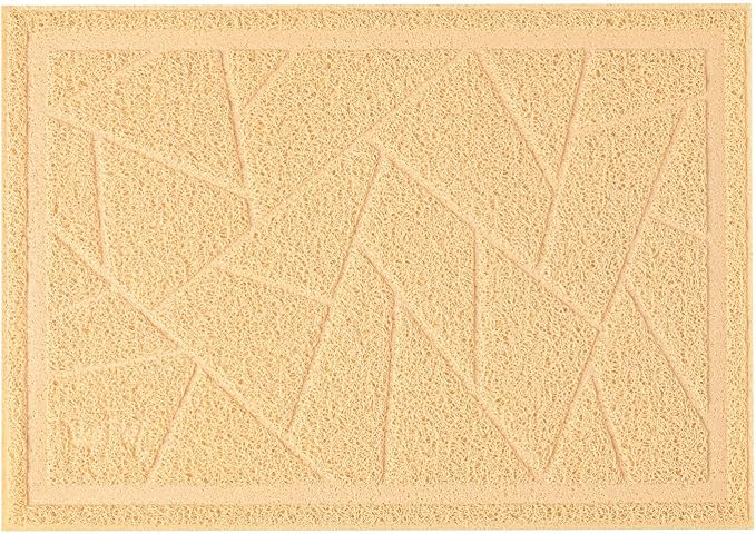 WePet Cat Litter Box Mat, Kitty Premium PVC Pad, Durable Trapping Rug, Phthalate Free, Urine-Resistant, Scatter Control, Mosaic, L 35 x 23 Inch, Beige