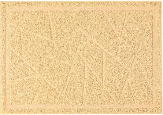 WePet Cat Litter Box Mat, Kitty Premium PVC Pad, Durable Trapping Rug, Phthalate Free, Urine-Resistant, Scatter Control, Mosaic, L 35 x 23 Inch, Beige