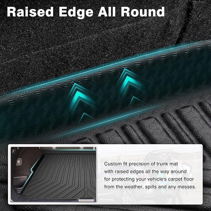 Mixsuper Cargo Liner Custom Fit for 2019-2025 Honda Passport All Weather Trunk Liner Anti-Slip Rear Cargo Mat Black