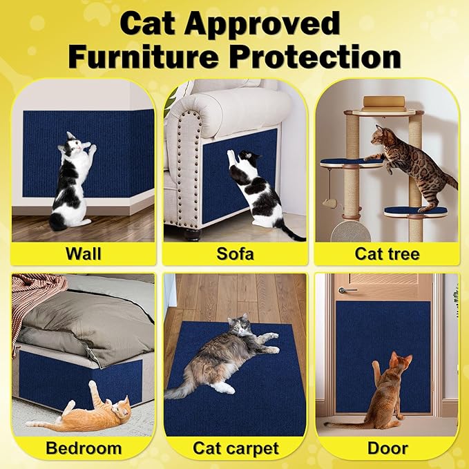 ENONCI 78.7"x15.8" Large Couch Protector from Cat Claws,Anti Scratch Furniture Protector for Cats Corner Wall Scratcher,Replacement for Cat Tree Post Shelves